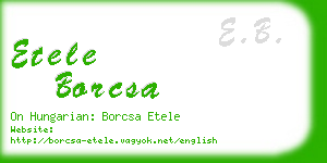 etele borcsa business card